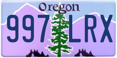 OR license plate 997LRX