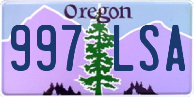 OR license plate 997LSA