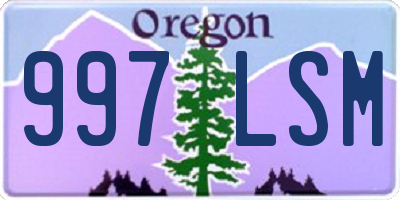 OR license plate 997LSM