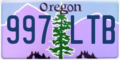 OR license plate 997LTB