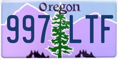 OR license plate 997LTF