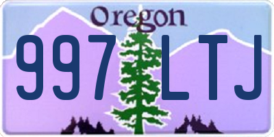 OR license plate 997LTJ