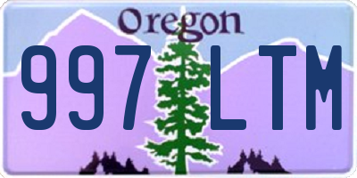 OR license plate 997LTM