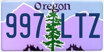 OR license plate 997LTZ