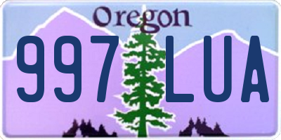 OR license plate 997LUA