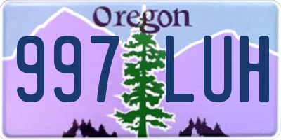 OR license plate 997LUH
