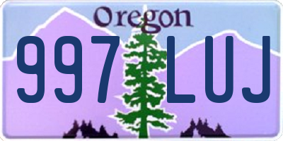 OR license plate 997LUJ