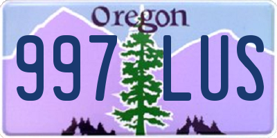 OR license plate 997LUS