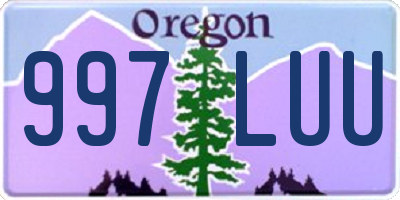 OR license plate 997LUU