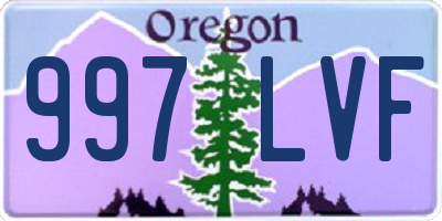 OR license plate 997LVF