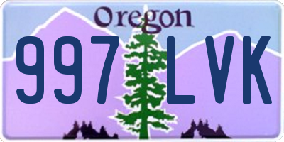 OR license plate 997LVK