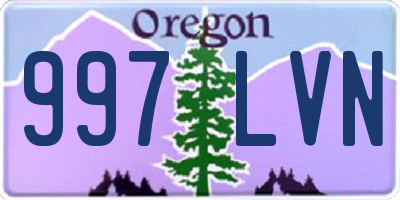 OR license plate 997LVN