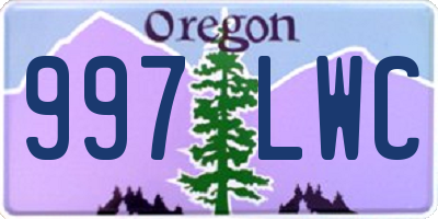 OR license plate 997LWC