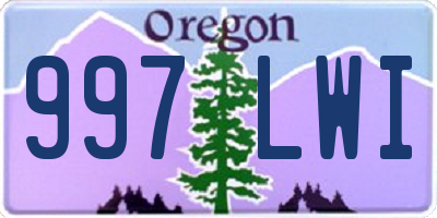 OR license plate 997LWI