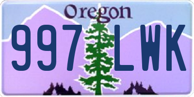 OR license plate 997LWK