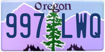 OR license plate 997LWQ
