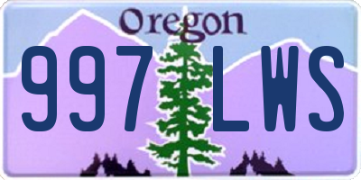 OR license plate 997LWS