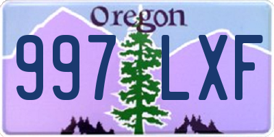 OR license plate 997LXF