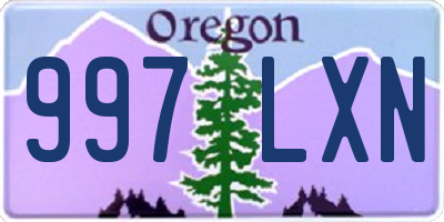 OR license plate 997LXN
