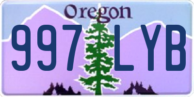 OR license plate 997LYB