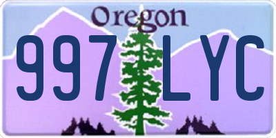 OR license plate 997LYC