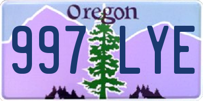 OR license plate 997LYE