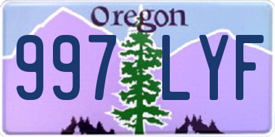 OR license plate 997LYF