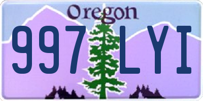 OR license plate 997LYI