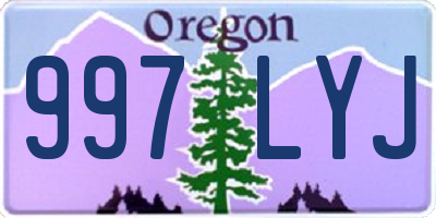 OR license plate 997LYJ