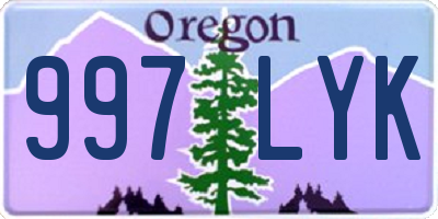 OR license plate 997LYK