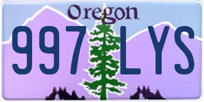 OR license plate 997LYS