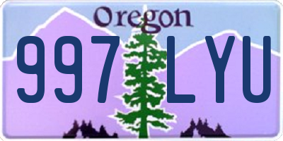 OR license plate 997LYU