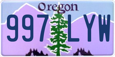 OR license plate 997LYW