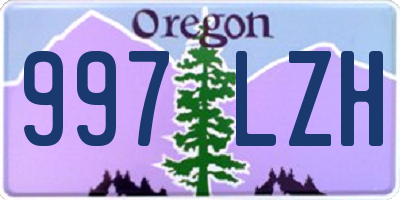 OR license plate 997LZH