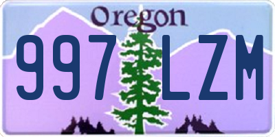 OR license plate 997LZM