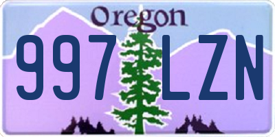 OR license plate 997LZN