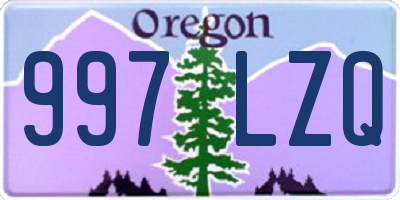 OR license plate 997LZQ