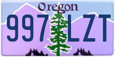 OR license plate 997LZT