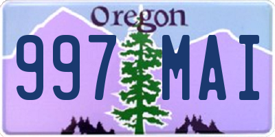 OR license plate 997MAI