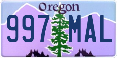 OR license plate 997MAL