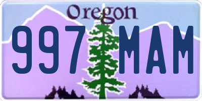 OR license plate 997MAM