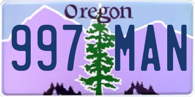 OR license plate 997MAN