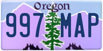 OR license plate 997MAP