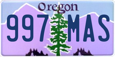 OR license plate 997MAS