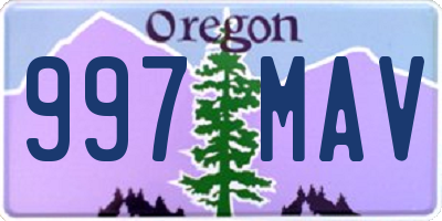 OR license plate 997MAV