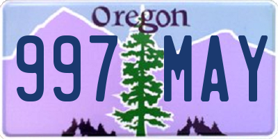 OR license plate 997MAY