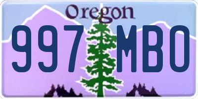 OR license plate 997MBO