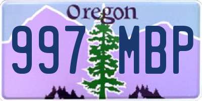 OR license plate 997MBP