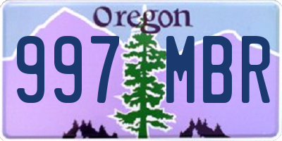 OR license plate 997MBR