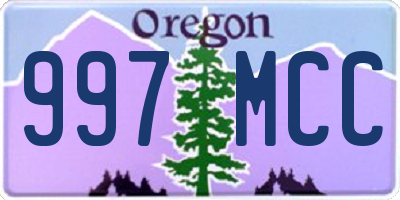 OR license plate 997MCC